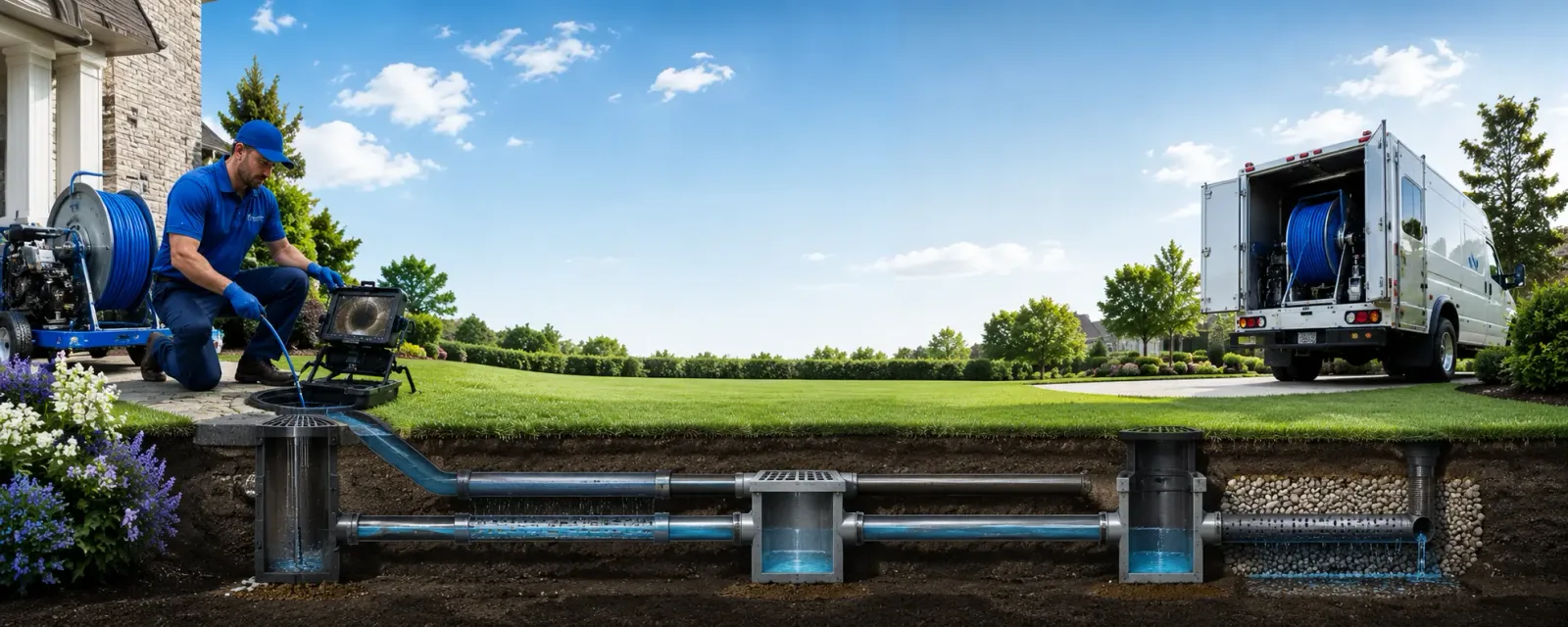Outdoor drain cleaning information for Goetzville, MI